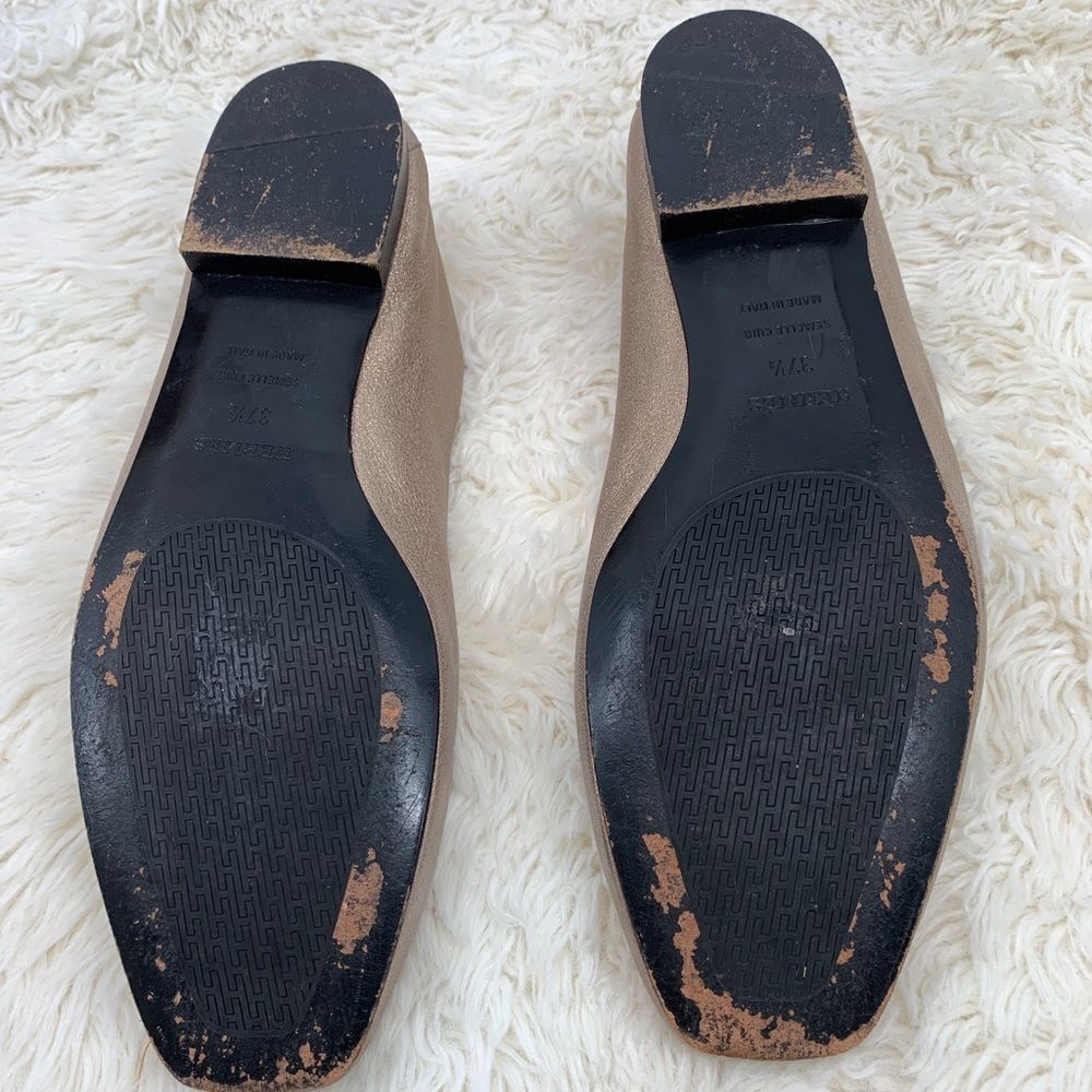 Hermès Gold Metallic Leather Smoking Slippers - Picture 7 of 11